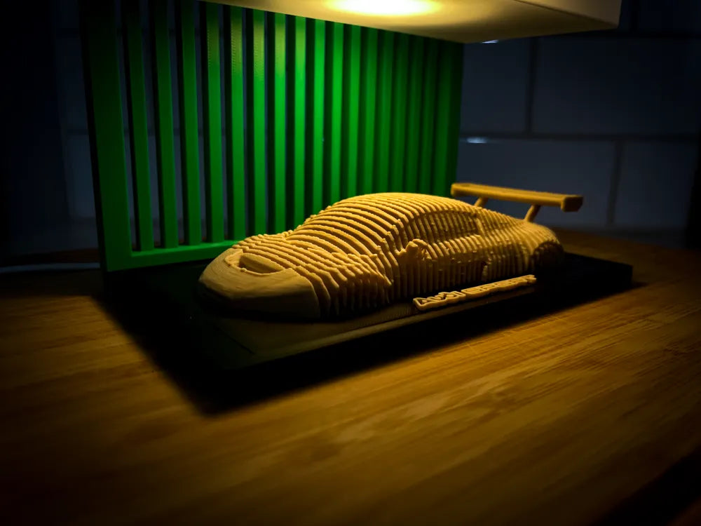 R8 LMS Layered Car Art — Wall Sculpture