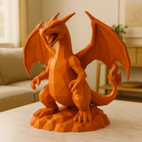 Low-Poly Sharp Charizard — Faceted Fire-Type Figure