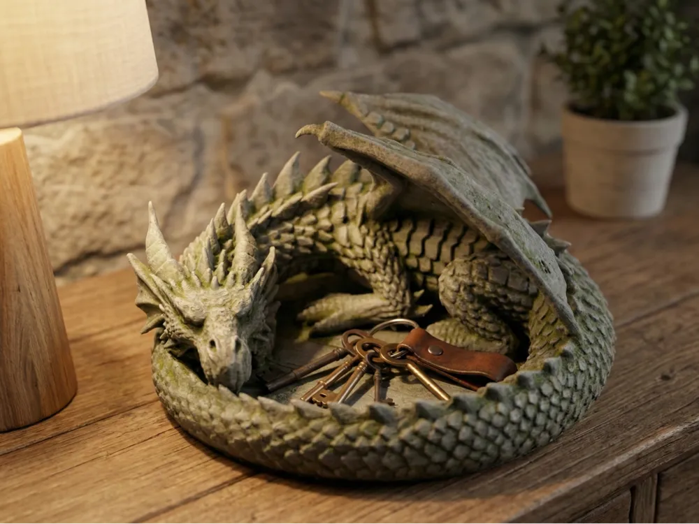 Sleeping Dragon Keys Bowl — Entryway Catchall