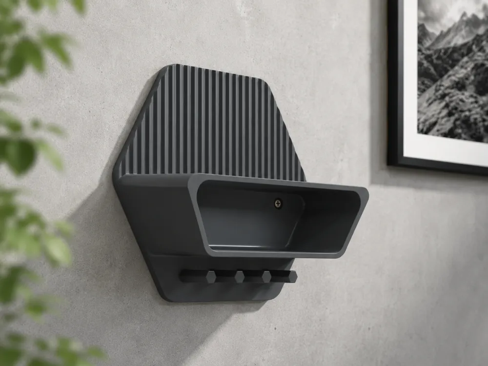 Modern Entryway Organiser Shelf with Key Hooks