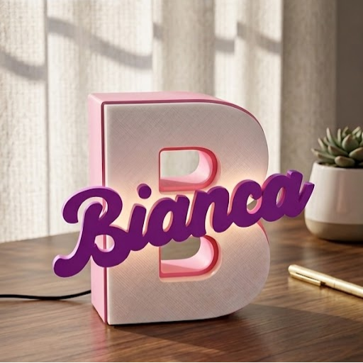 Bianca — 3D Name Plate with LED Backlight