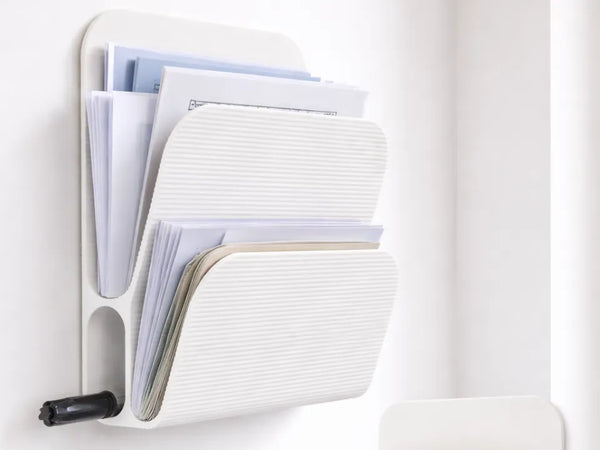 Modern Wall Letter Holder with Pen Slot