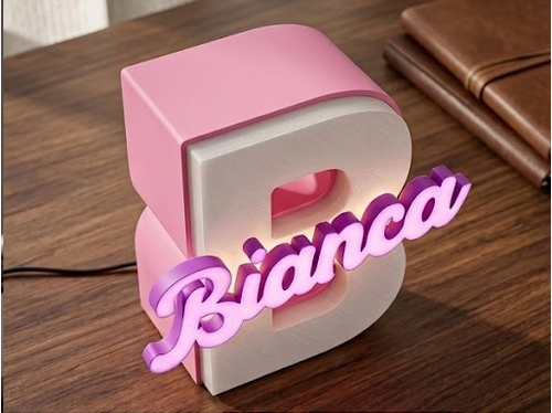 Bianca — 3D Name Plate with LED Backlight