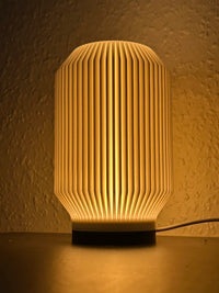 Ribbed LED Sculpture Lamp — Modern Tabletop