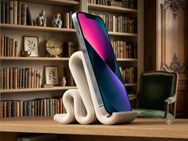 Wavy Phone Stand — Minimal Travel Cradle