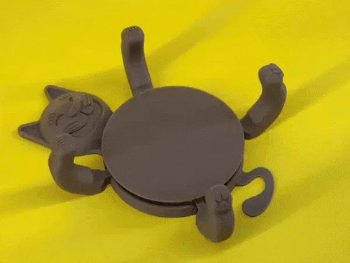 Cup Cuddler — Cat Coaster That Hugs Your Mug