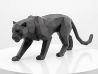 Geometric Black Panther — Modern Statue