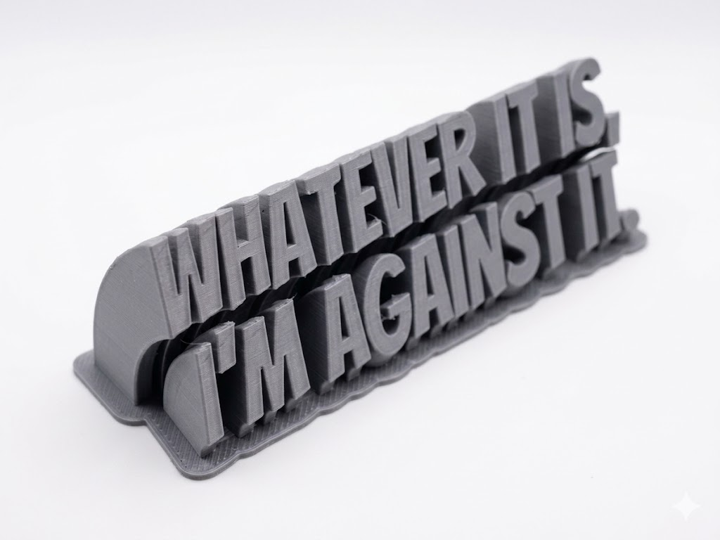 Sweeping 2-Line Desk Nameplate — Custom