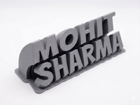 Sweeping 2-Line Desk Nameplate — Custom